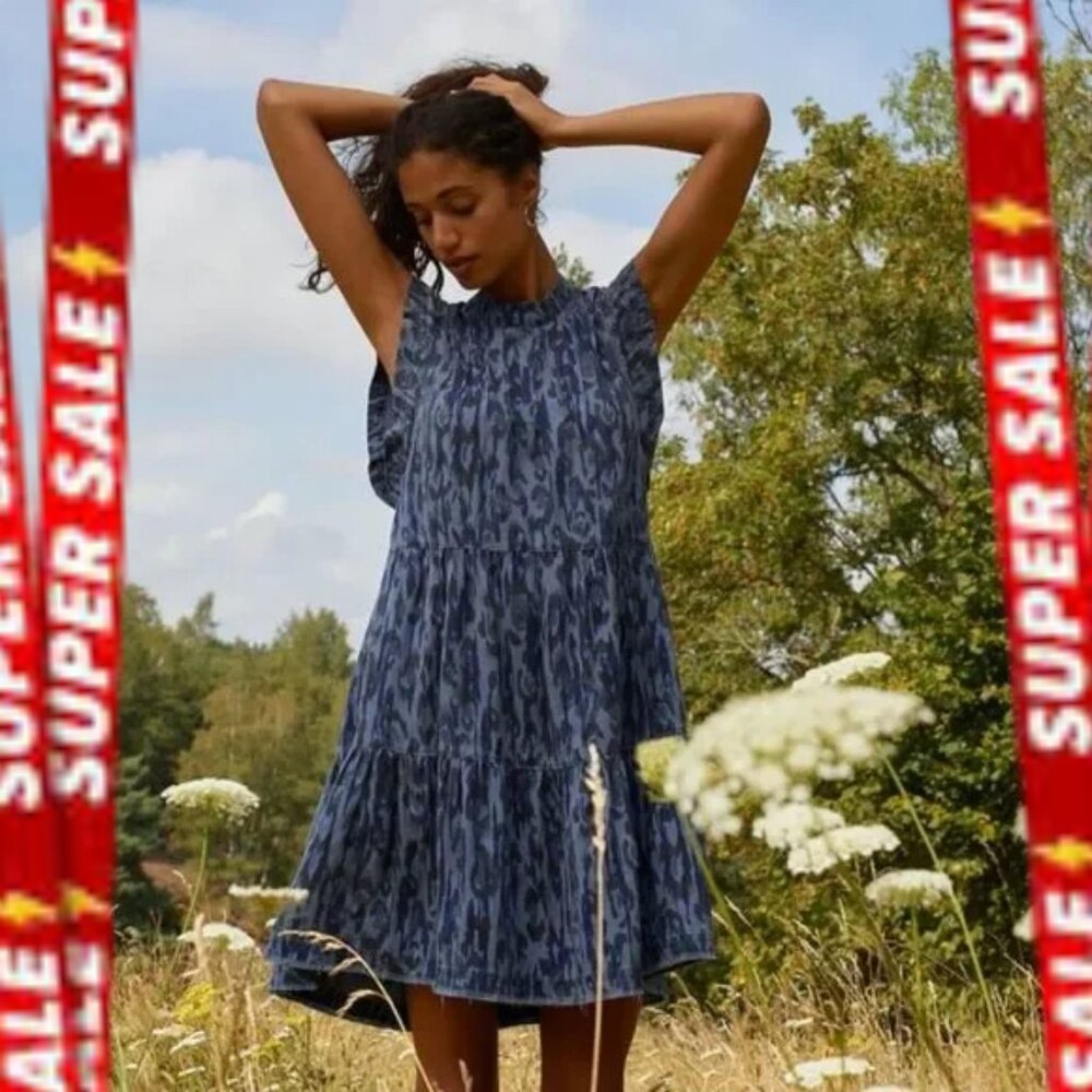 BY ANTHROPOLOGIE jenee tiered leopard print dress size S